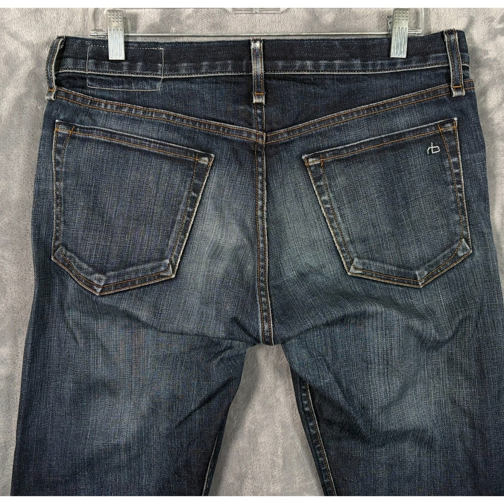 Rag & Bone Fit 2 Slim Jeans Mens 32x32 Skinny Slim Dark Blue Denim Button Fly - Picture 6 of 12